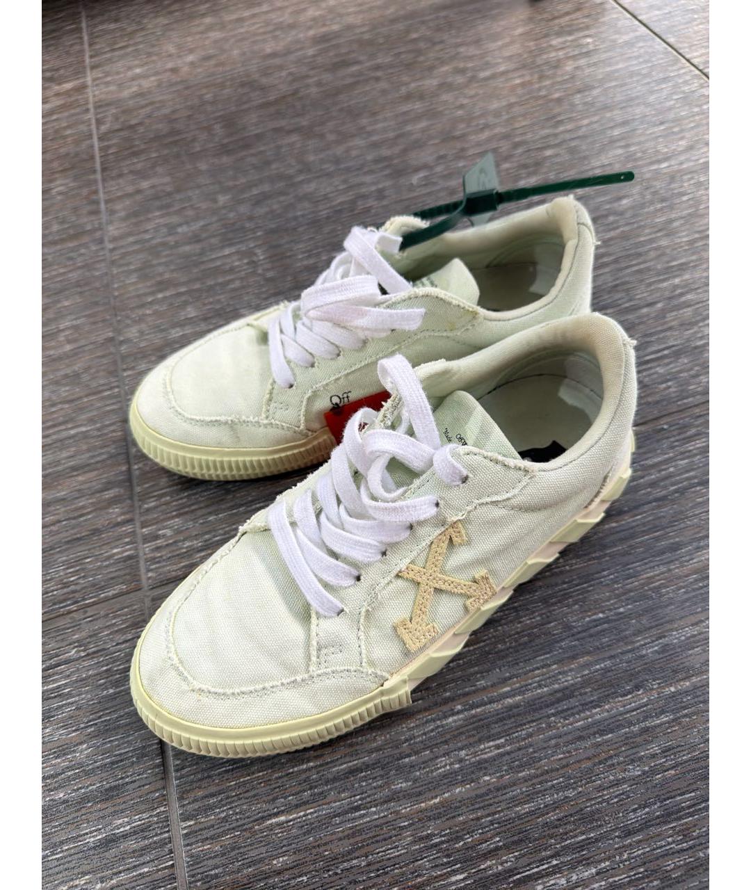 OFF-WHITE Зеленые текстильные кеды, фото 2