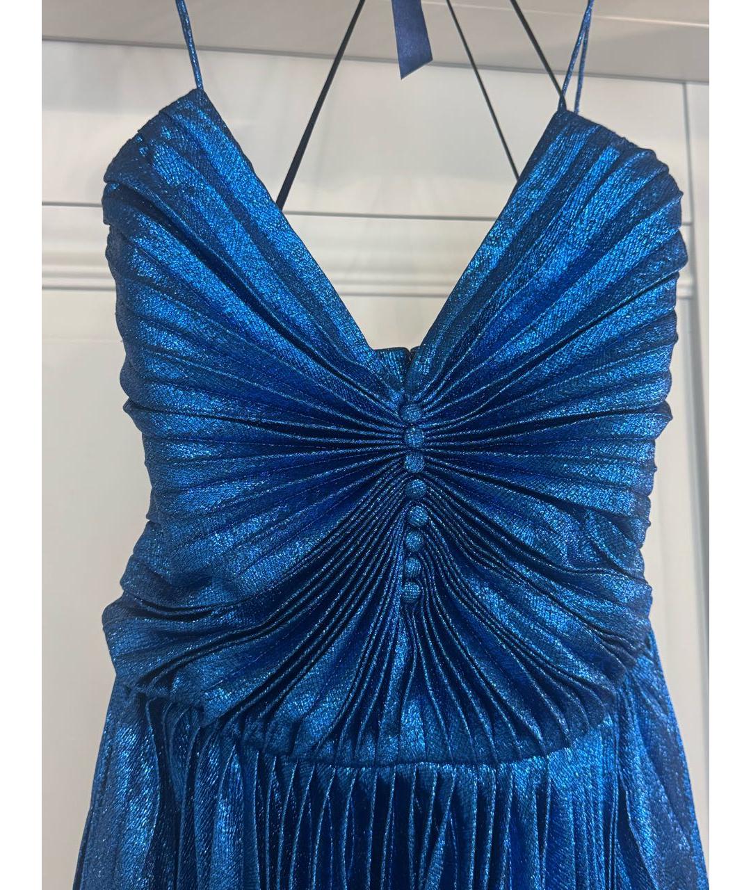 SAINT LAURENT Синее синтетическое коктейльное платье, фото 2