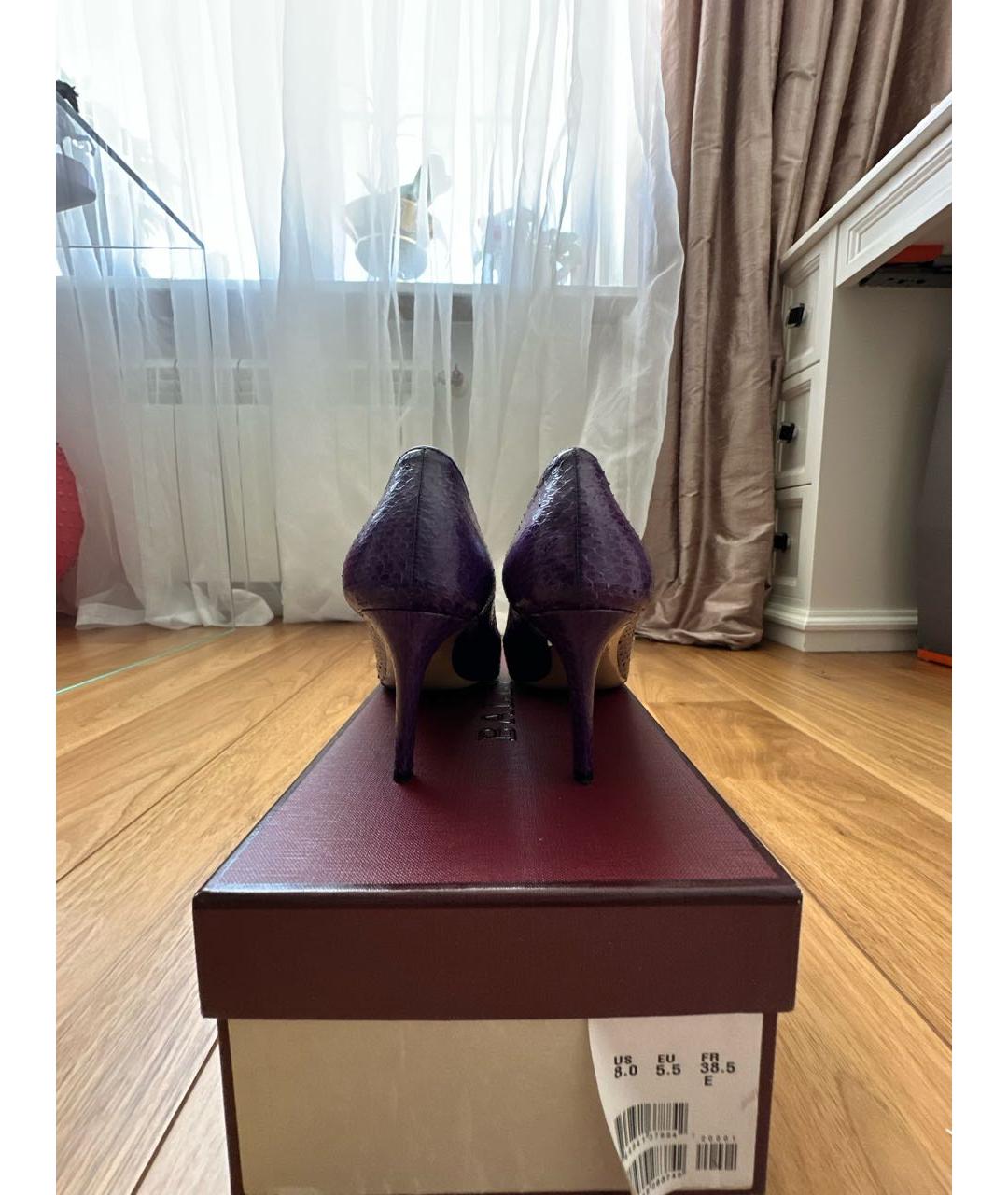 BALLY Фиолетовые туфли из экзотической кожи, фото 4