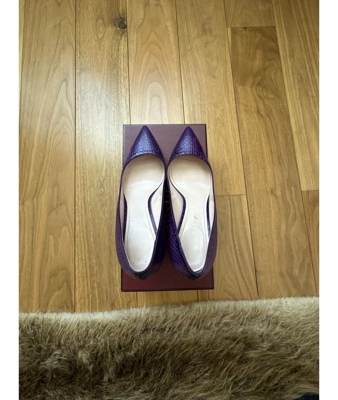 BALLY Фиолетовые туфли из экзотической кожи, фото 3