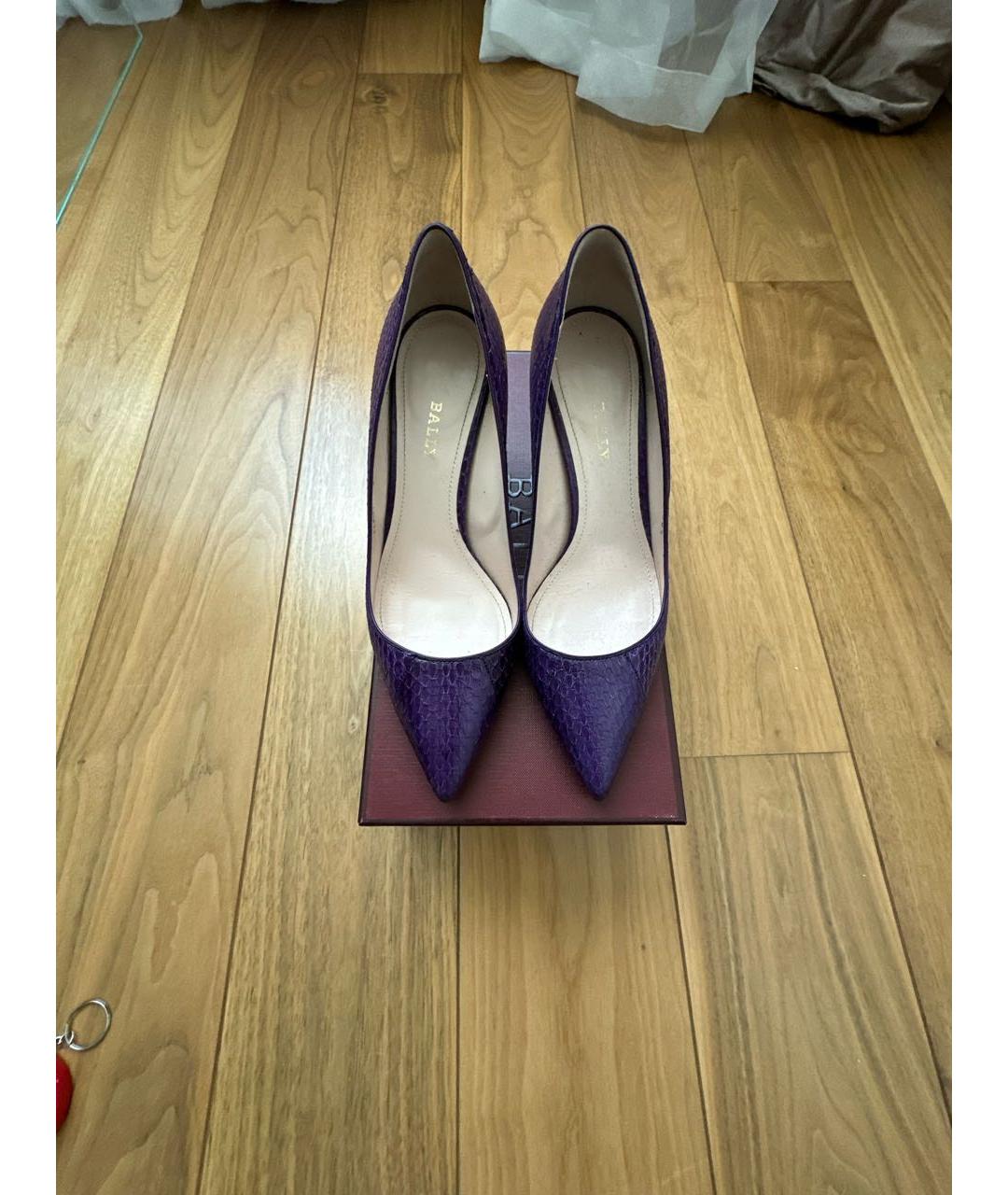 BALLY Фиолетовые туфли из экзотической кожи, фото 2