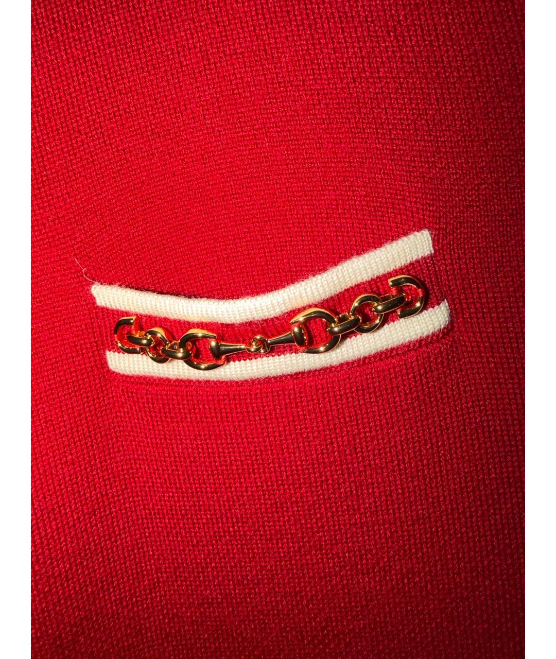 GUCCI Бордовое шерстяное повседневное платье, фото 3