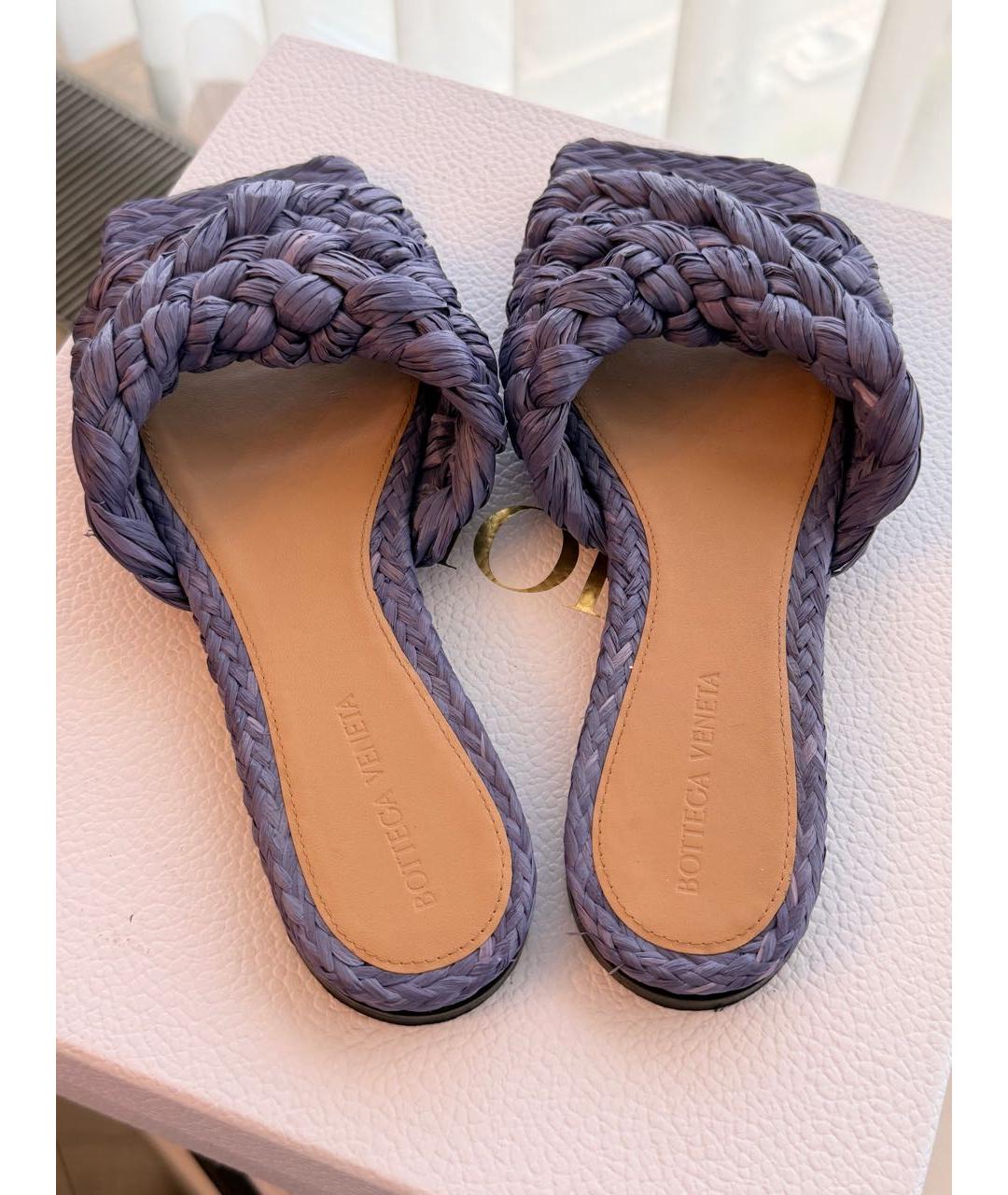 BOTTEGA VENETA Фиолетовые шлепанцы, фото 3