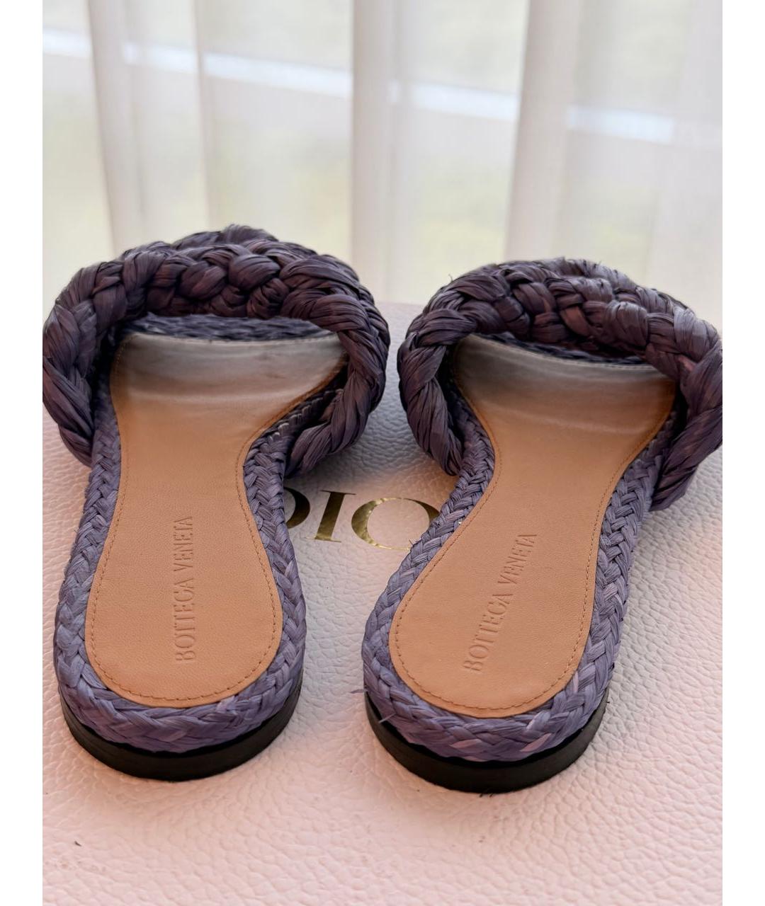 BOTTEGA VENETA Фиолетовые шлепанцы, фото 4