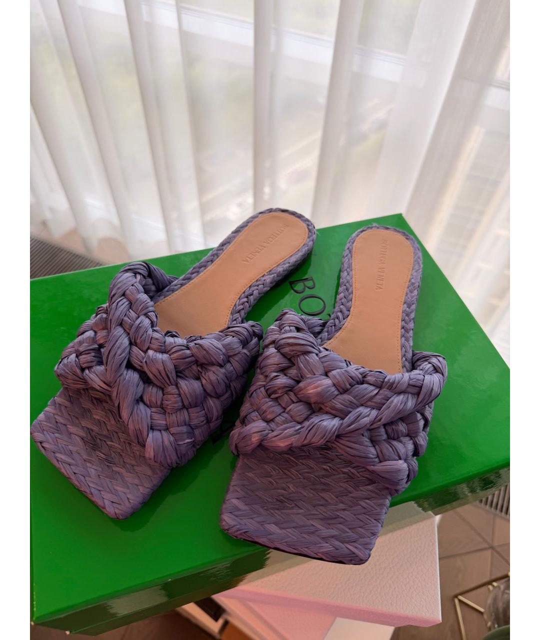 BOTTEGA VENETA Фиолетовые шлепанцы, фото 7