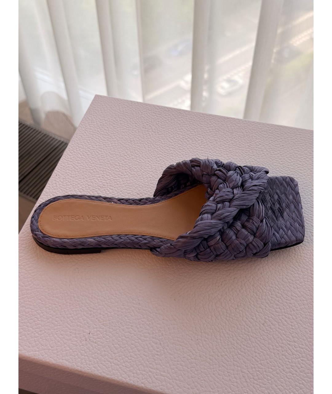 BOTTEGA VENETA Фиолетовые шлепанцы, фото 9