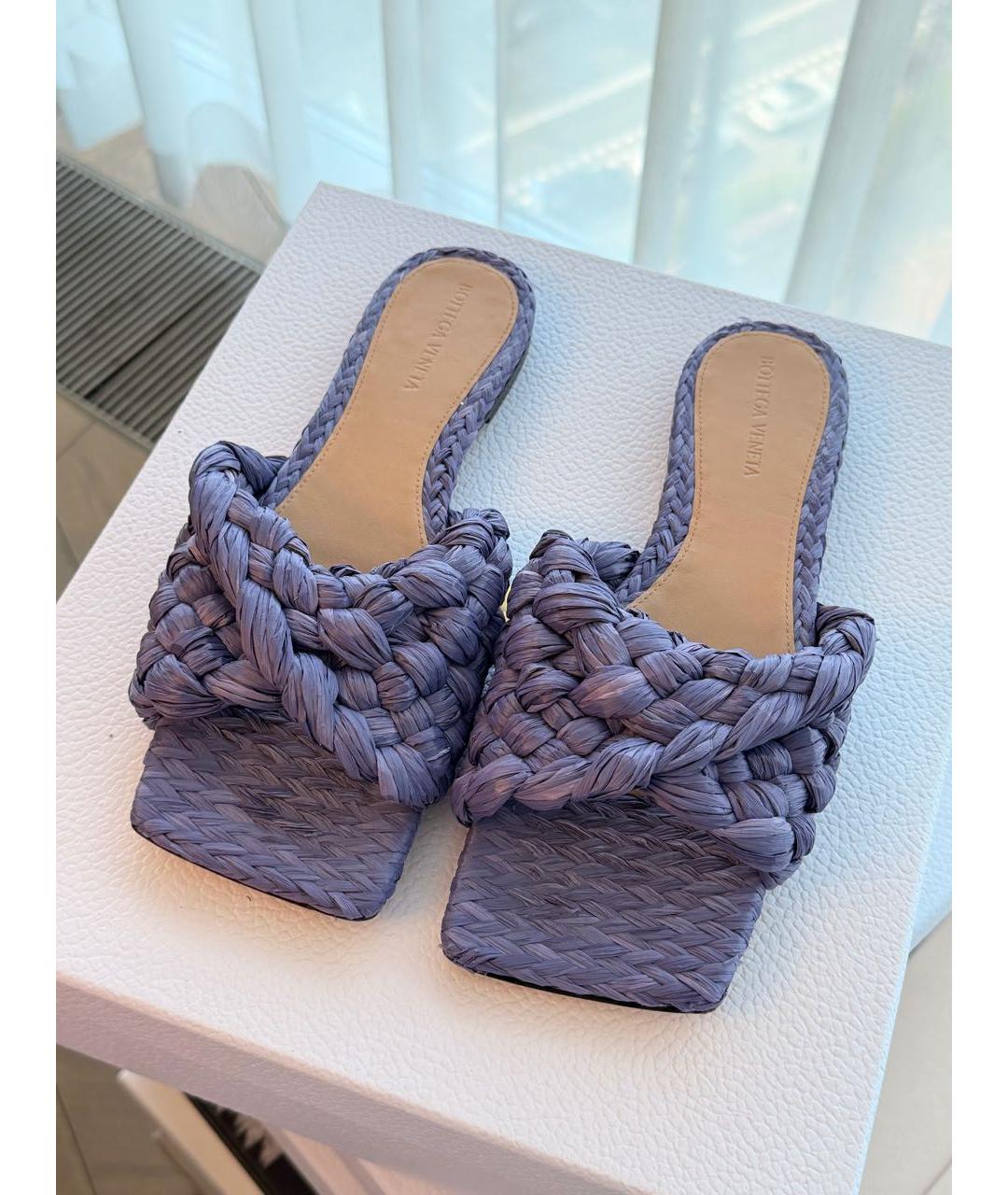 BOTTEGA VENETA Фиолетовые шлепанцы, фото 2