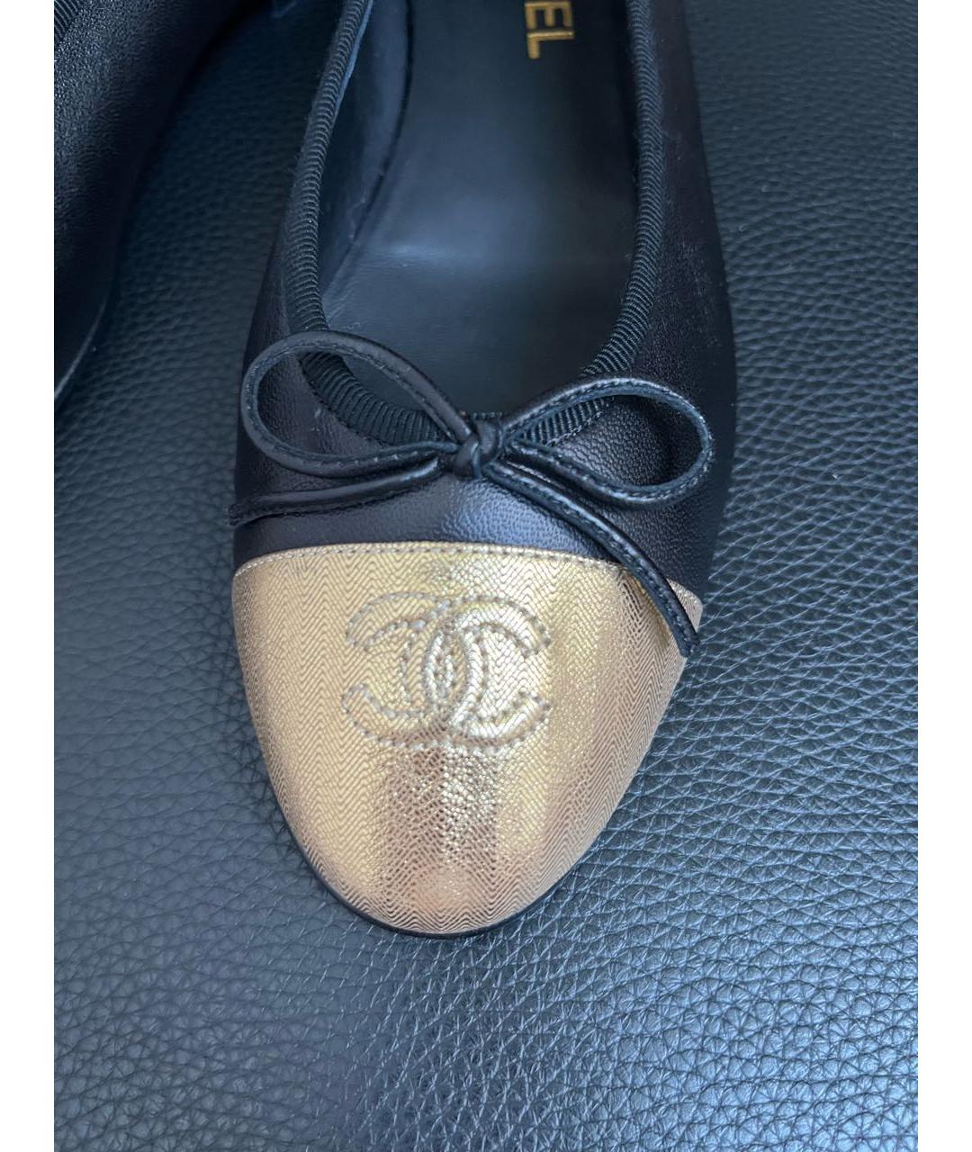CHANEL Черные кожаные балетки, фото 2