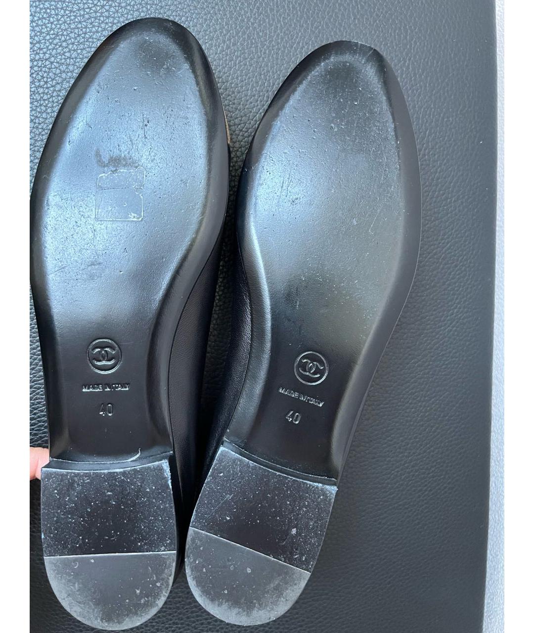 CHANEL Черные кожаные балетки, фото 7