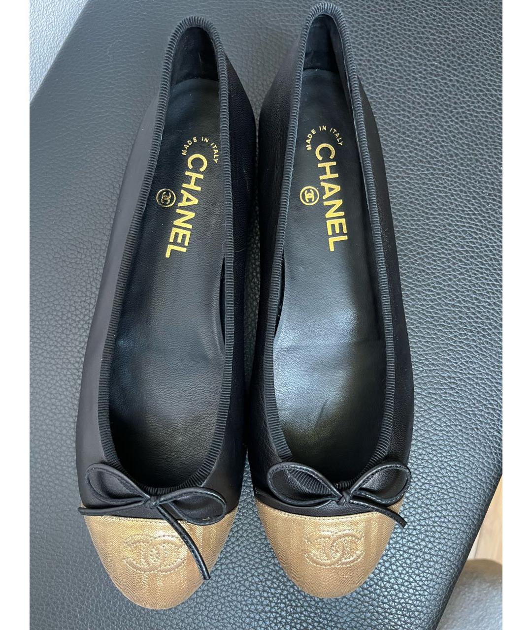 CHANEL Черные кожаные балетки, фото 8