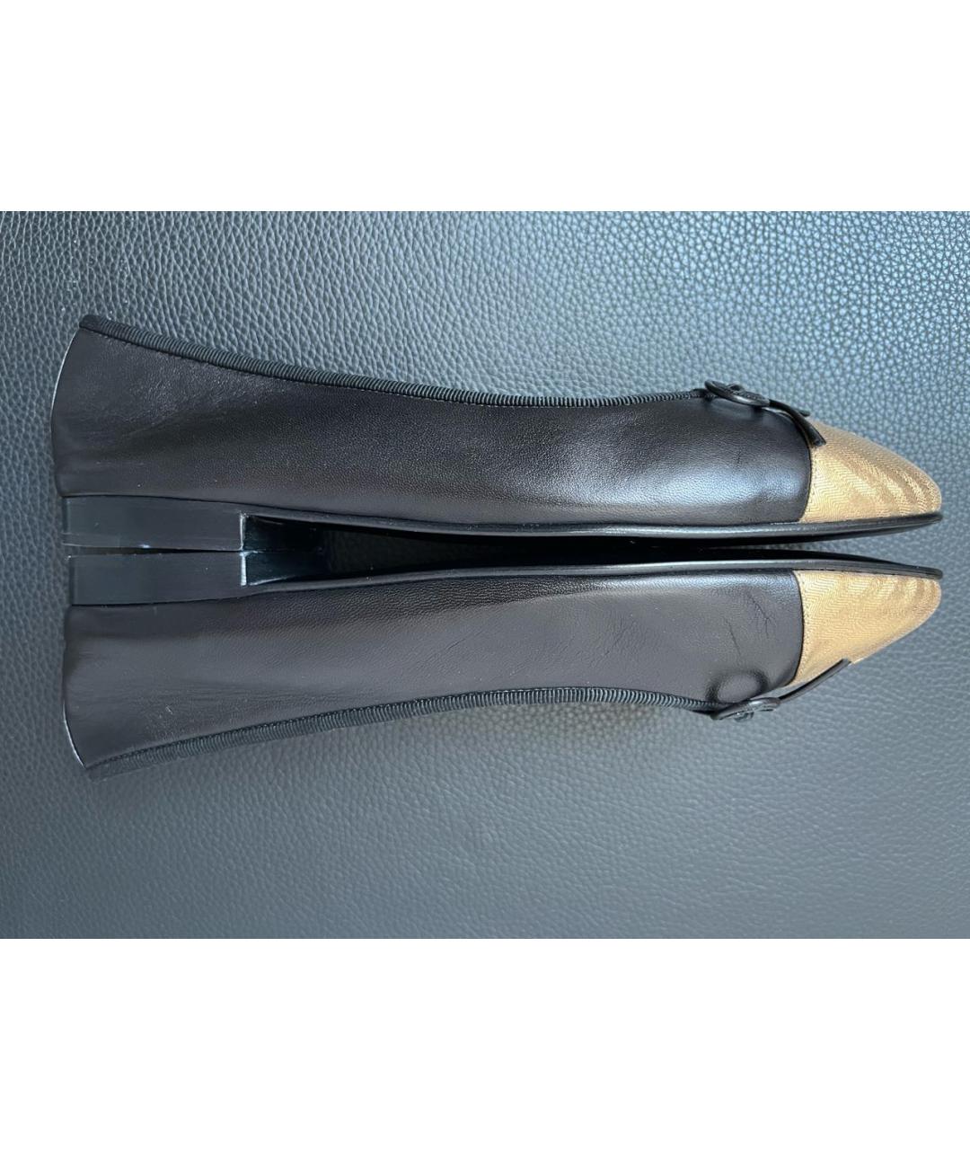 CHANEL Черные кожаные балетки, фото 5