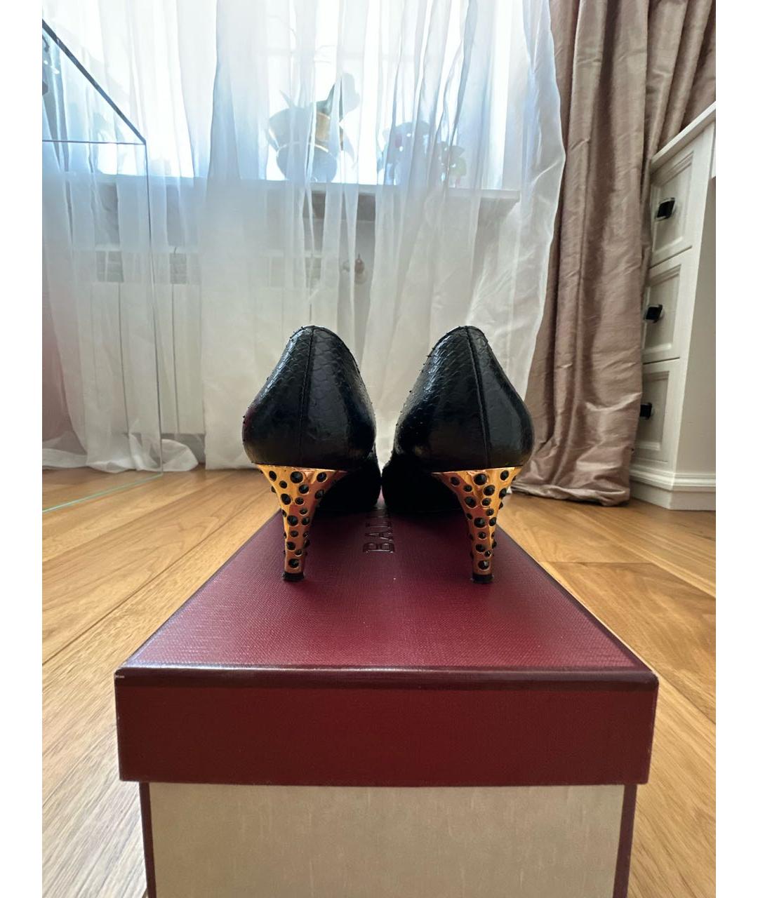 BALLY Черные туфли из экзотической кожи, фото 4