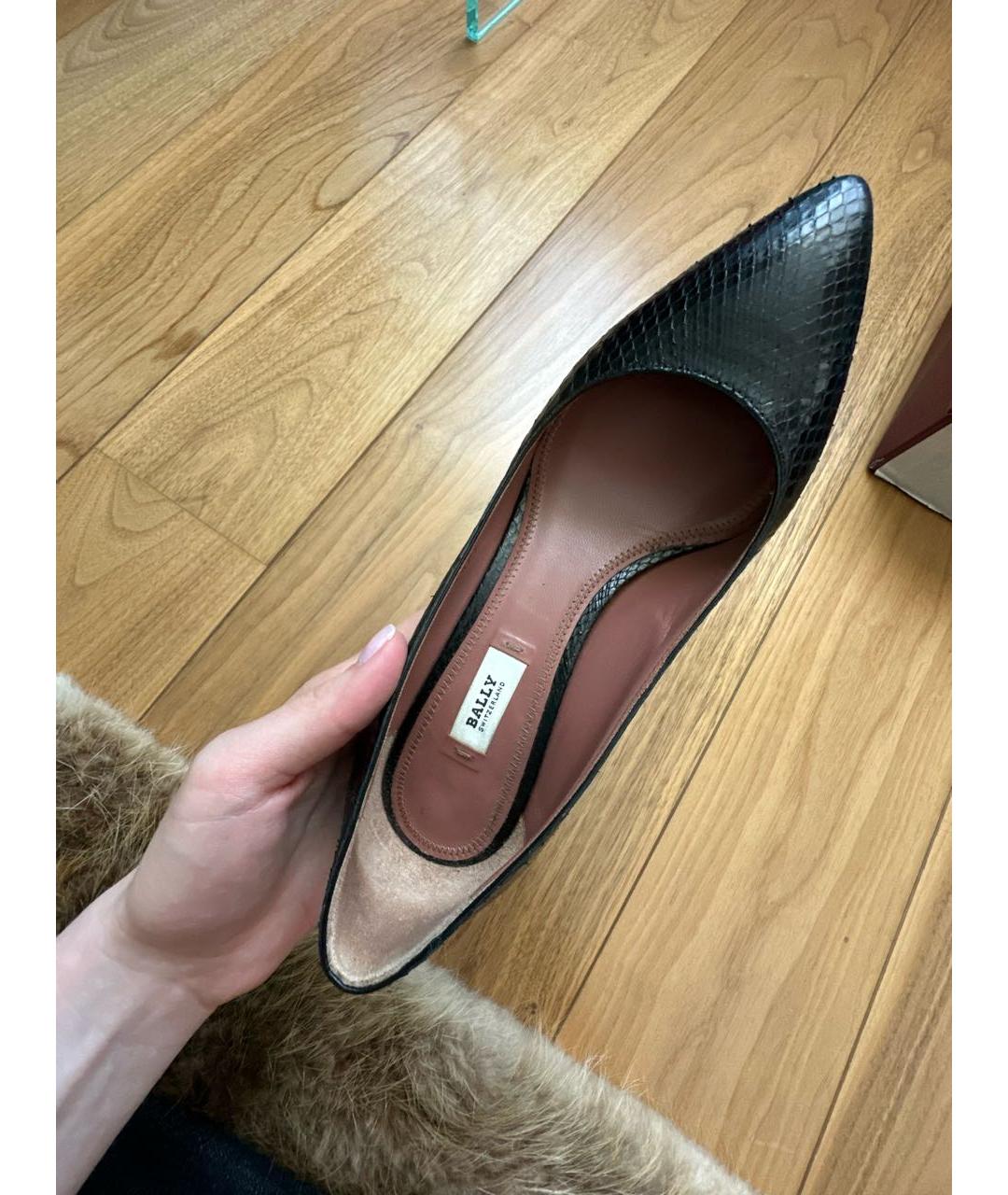 BALLY Черные туфли из экзотической кожи, фото 5