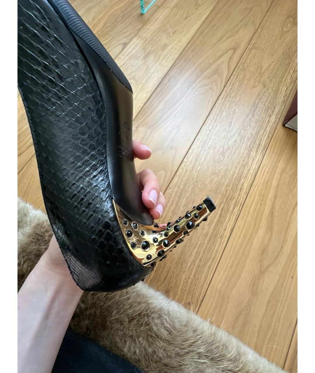 BALLY Черные туфли из экзотической кожи, фото 6