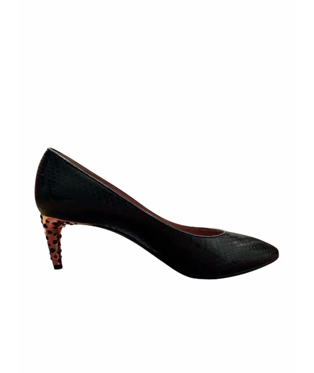 BALLY Черные туфли из экзотической кожи, фото 1