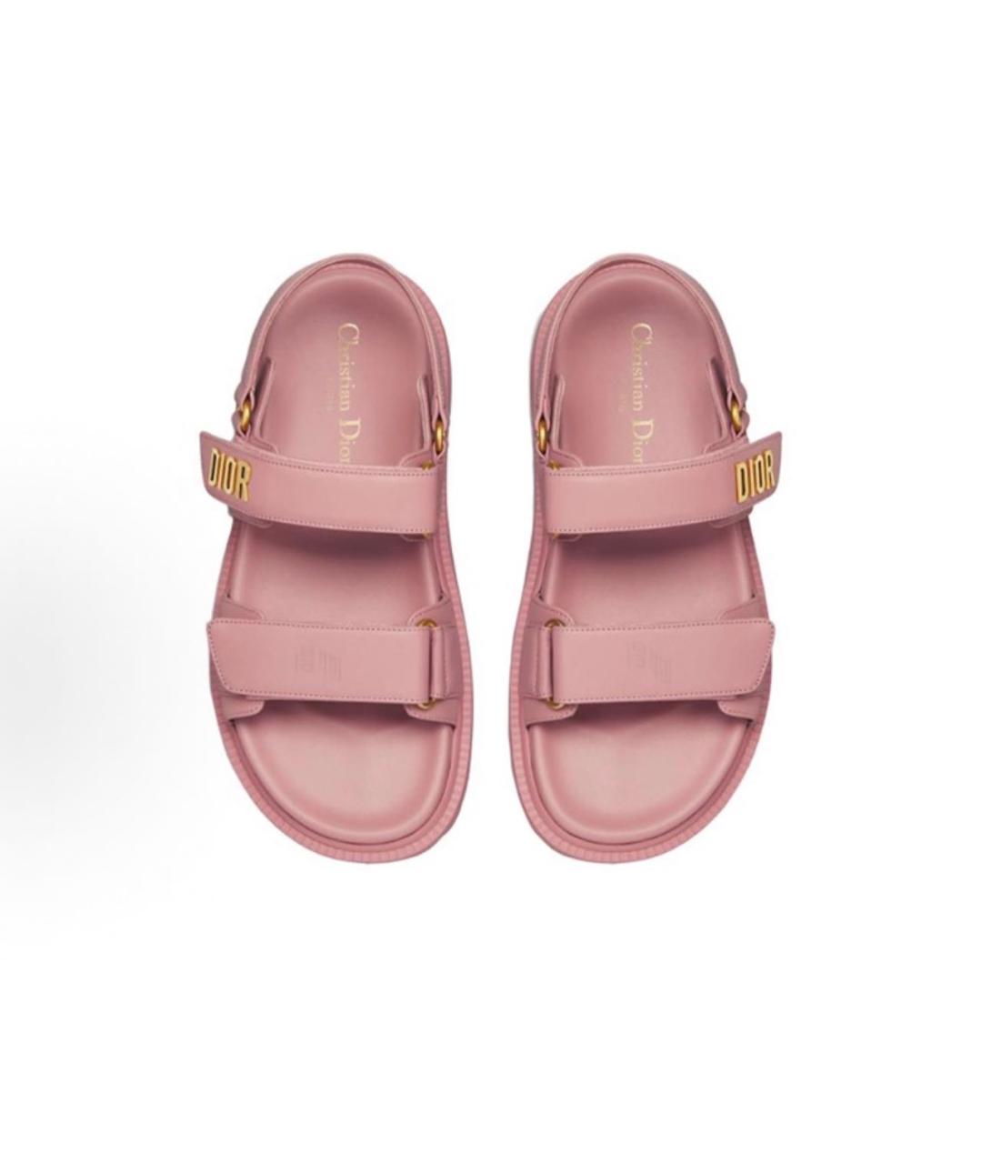 CHRISTIAN DIOR Розовые кожаные сандалии, фото 3