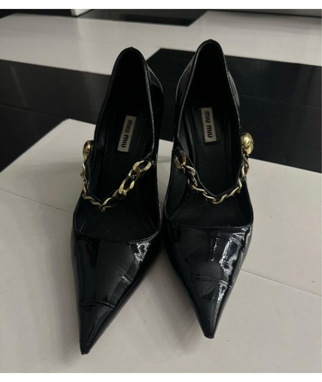 MIU MIU Черные туфли из лакированной кожи, фото 3