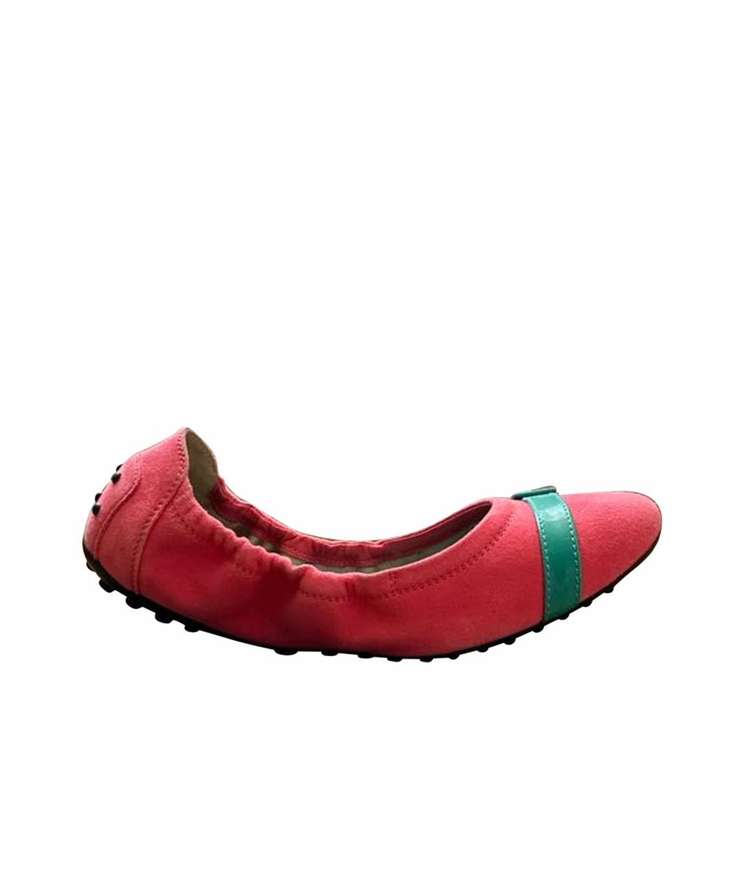 TOD'S Розовые замшевые балетки, фото 1