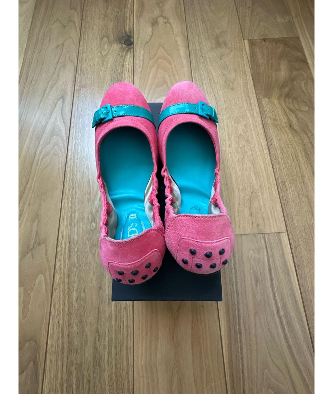 TOD'S Розовые замшевые балетки, фото 3