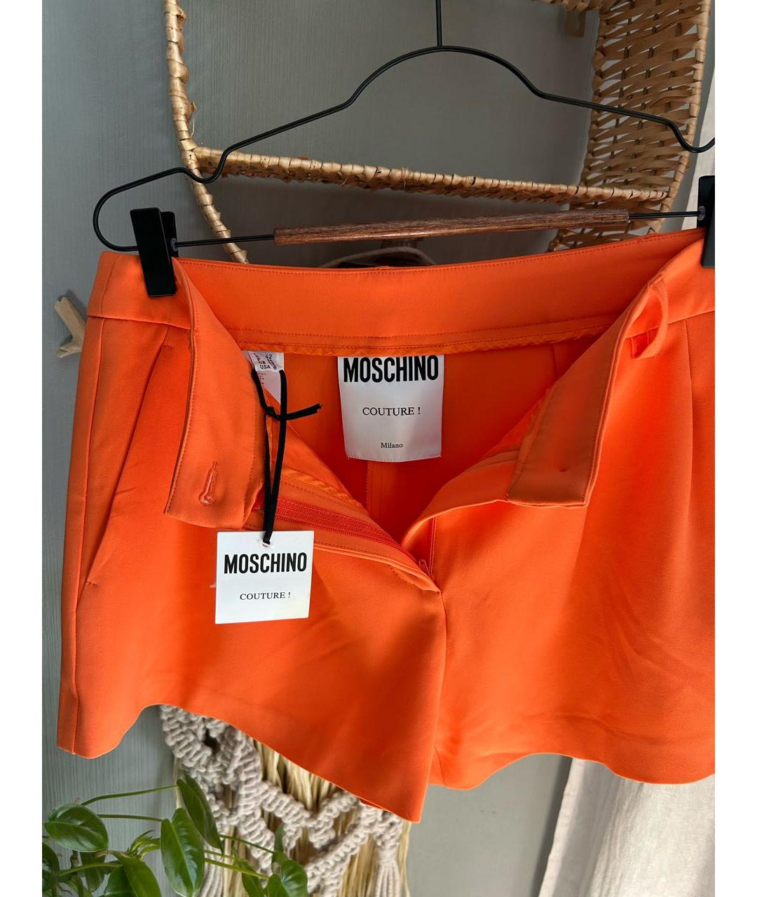 MOSCHINO Оранжевые ацетатные шорты, фото 3