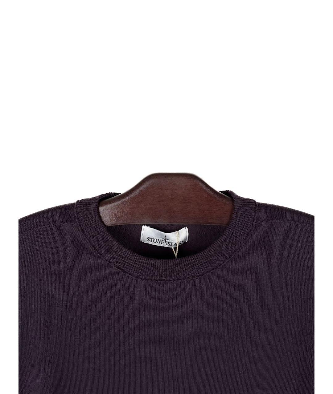 STONE ISLAND Бордовый хлопковый джемпер / свитер, фото 2