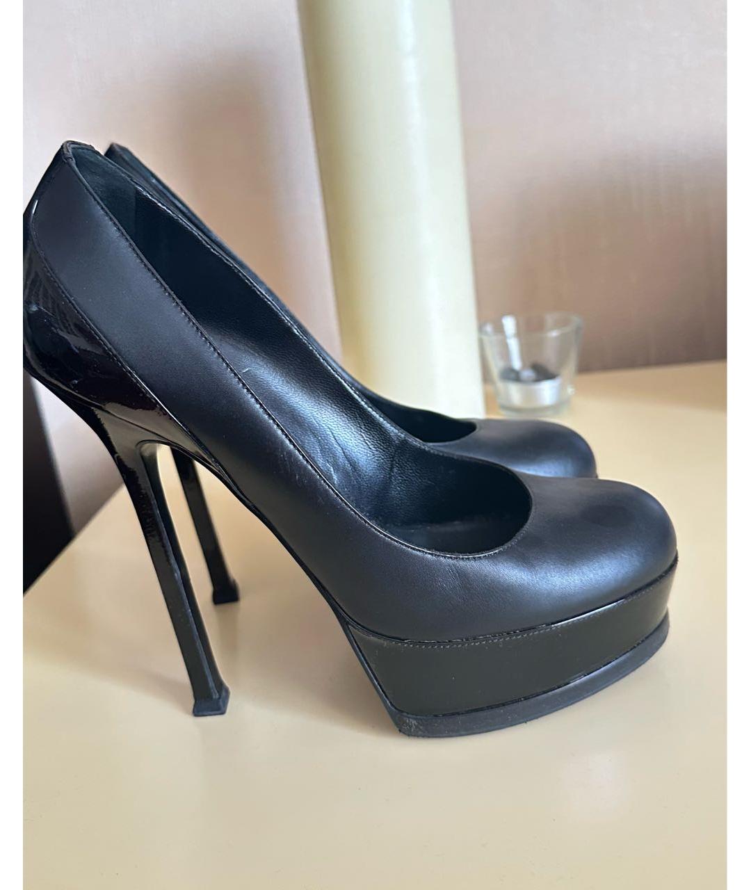 SAINT LAURENT Черные кожаные туфли, фото 5