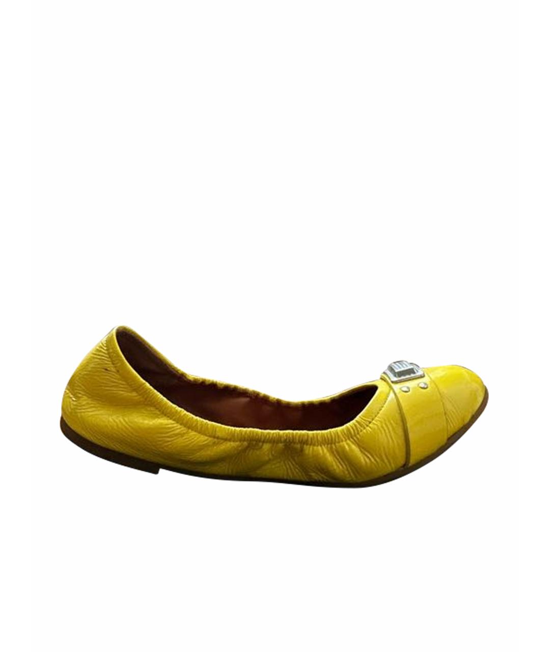 MARC BY MARC JACOBS Желтые балетки из лакированной кожи, фото 1