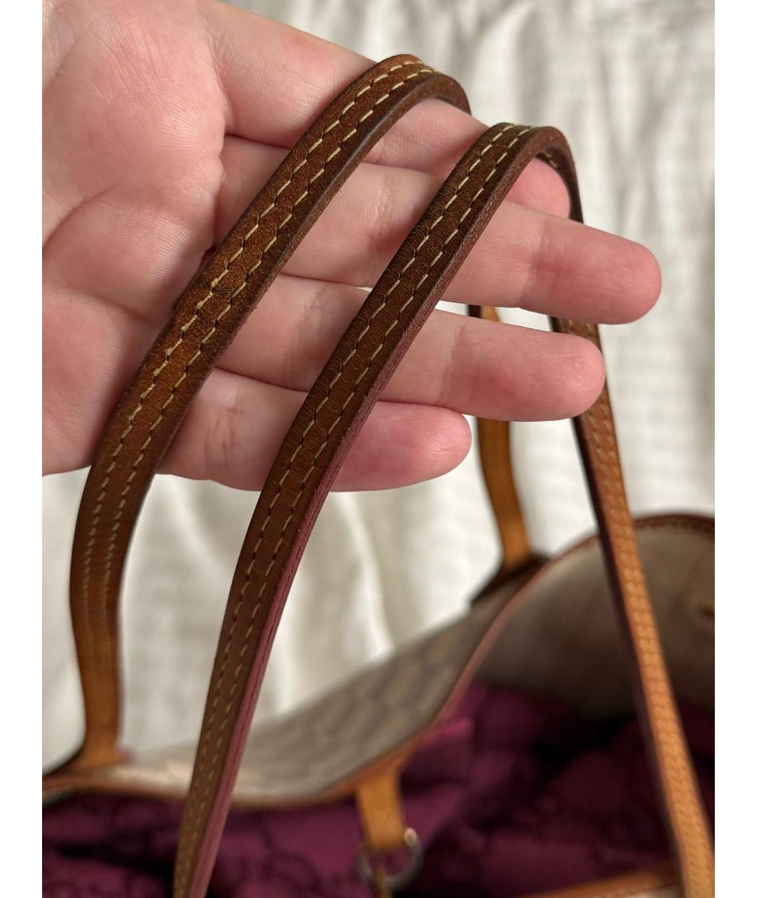 LOUIS VUITTON Белая кожаная сумка тоут, фото 3