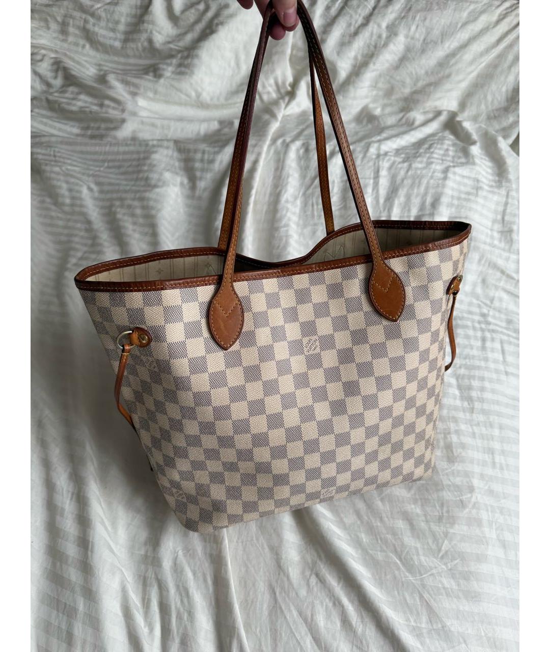 LOUIS VUITTON Белая кожаная сумка тоут, фото 2