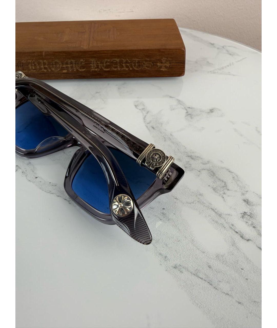 CHROME HEARTS Серые пластиковые солнцезащитные очки, фото 4