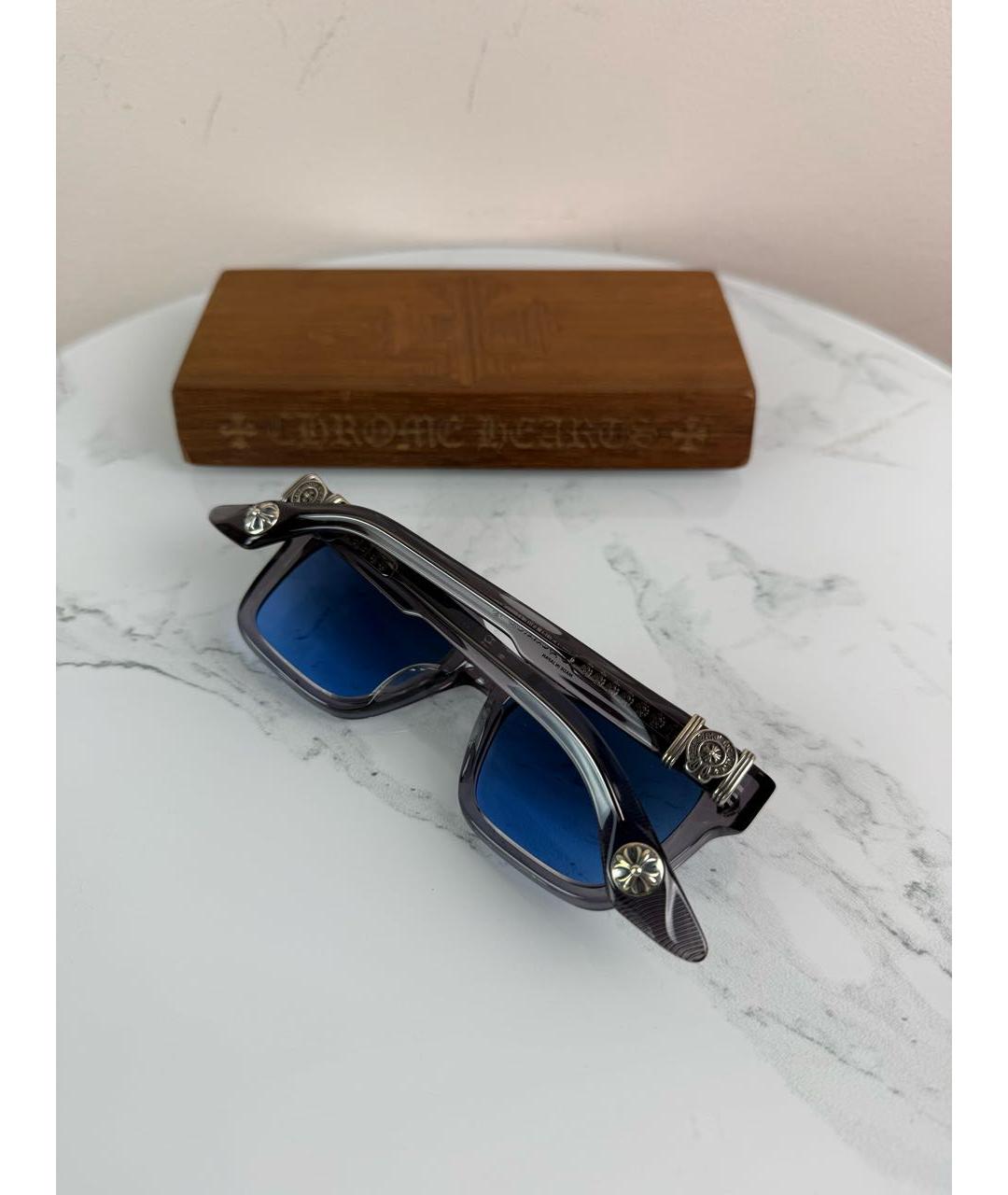 CHROME HEARTS Серые пластиковые солнцезащитные очки, фото 3