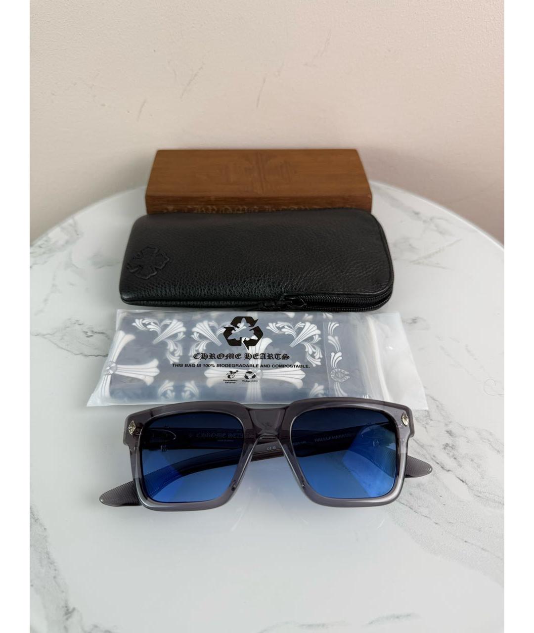 CHROME HEARTS Серые пластиковые солнцезащитные очки, фото 2