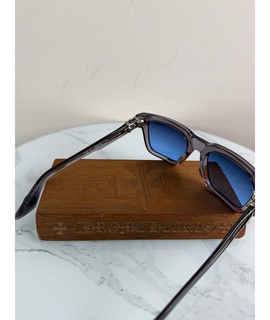 CHROME HEARTS Серые пластиковые солнцезащитные очки, фото 6