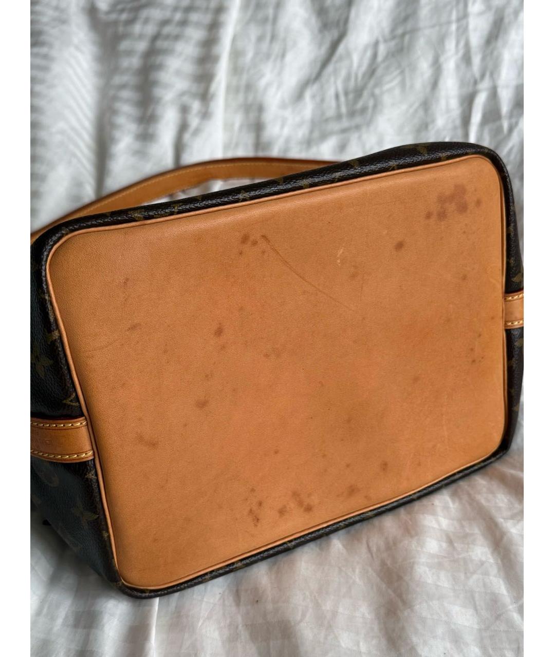 LOUIS VUITTON Коричневая кожаная сумка с короткими ручками, фото 4