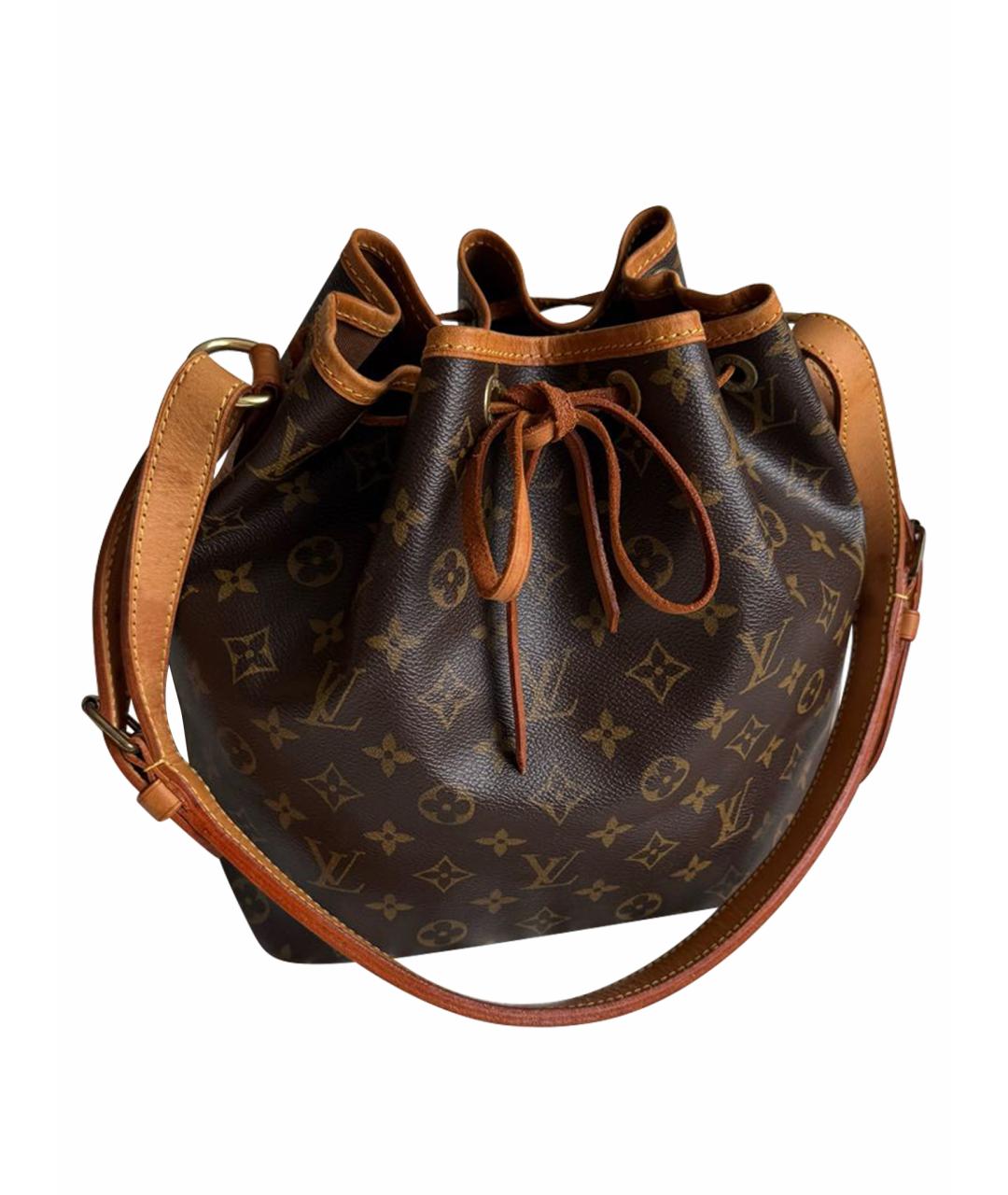 LOUIS VUITTON Коричневая кожаная сумка с короткими ручками, фото 1