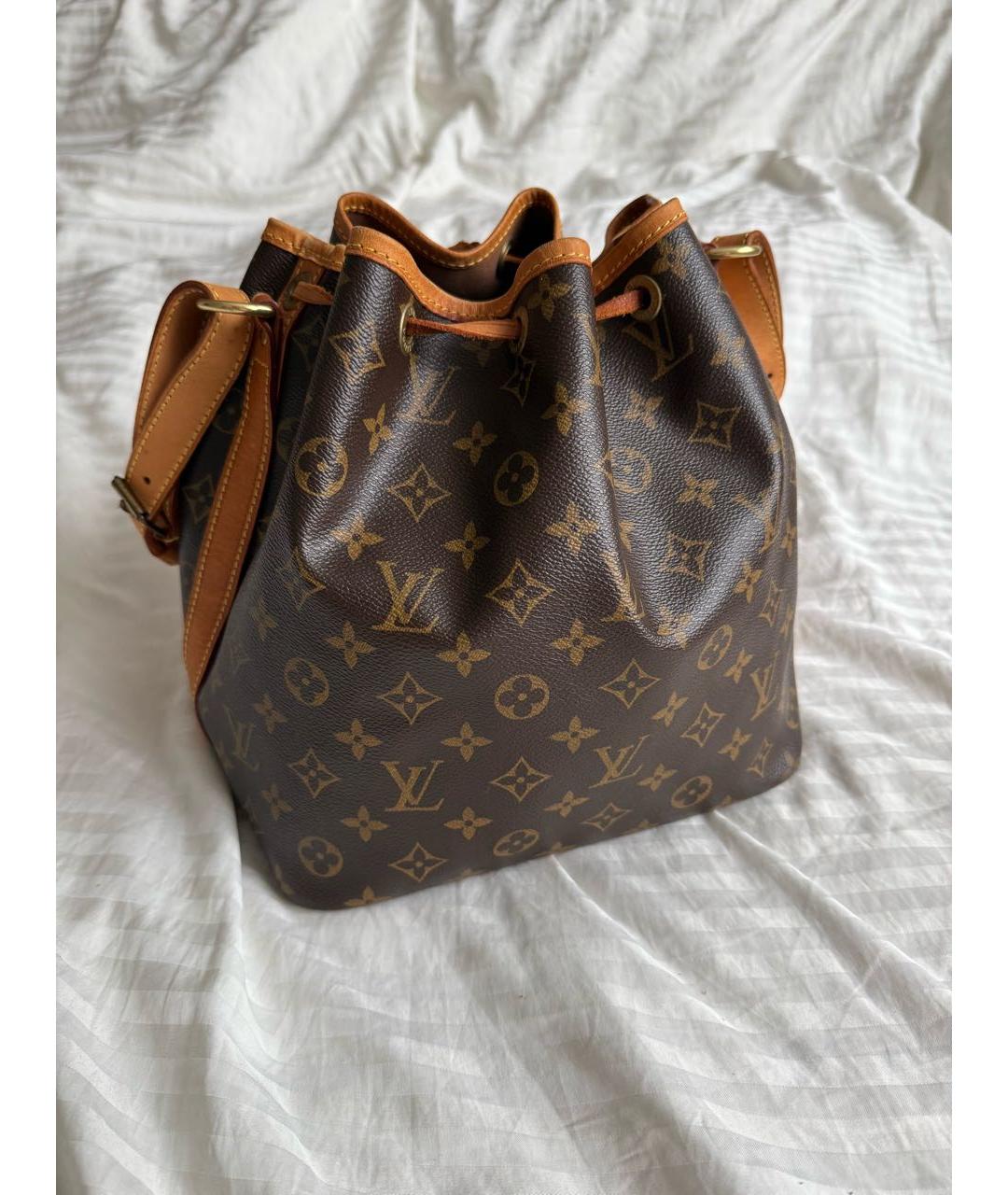 LOUIS VUITTON Коричневая кожаная сумка с короткими ручками, фото 2