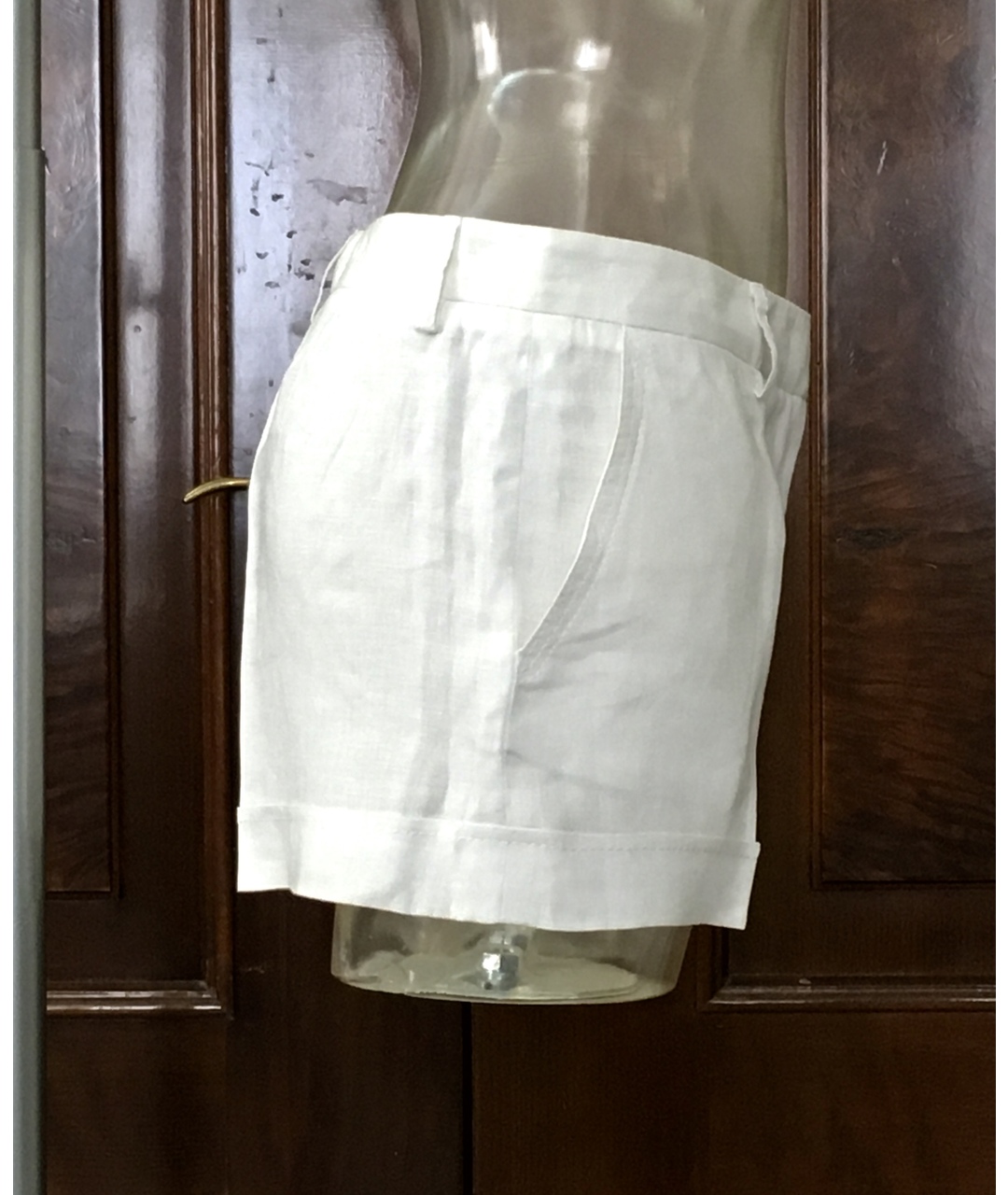 BILANCIONI Белые льняные шорты, фото 4