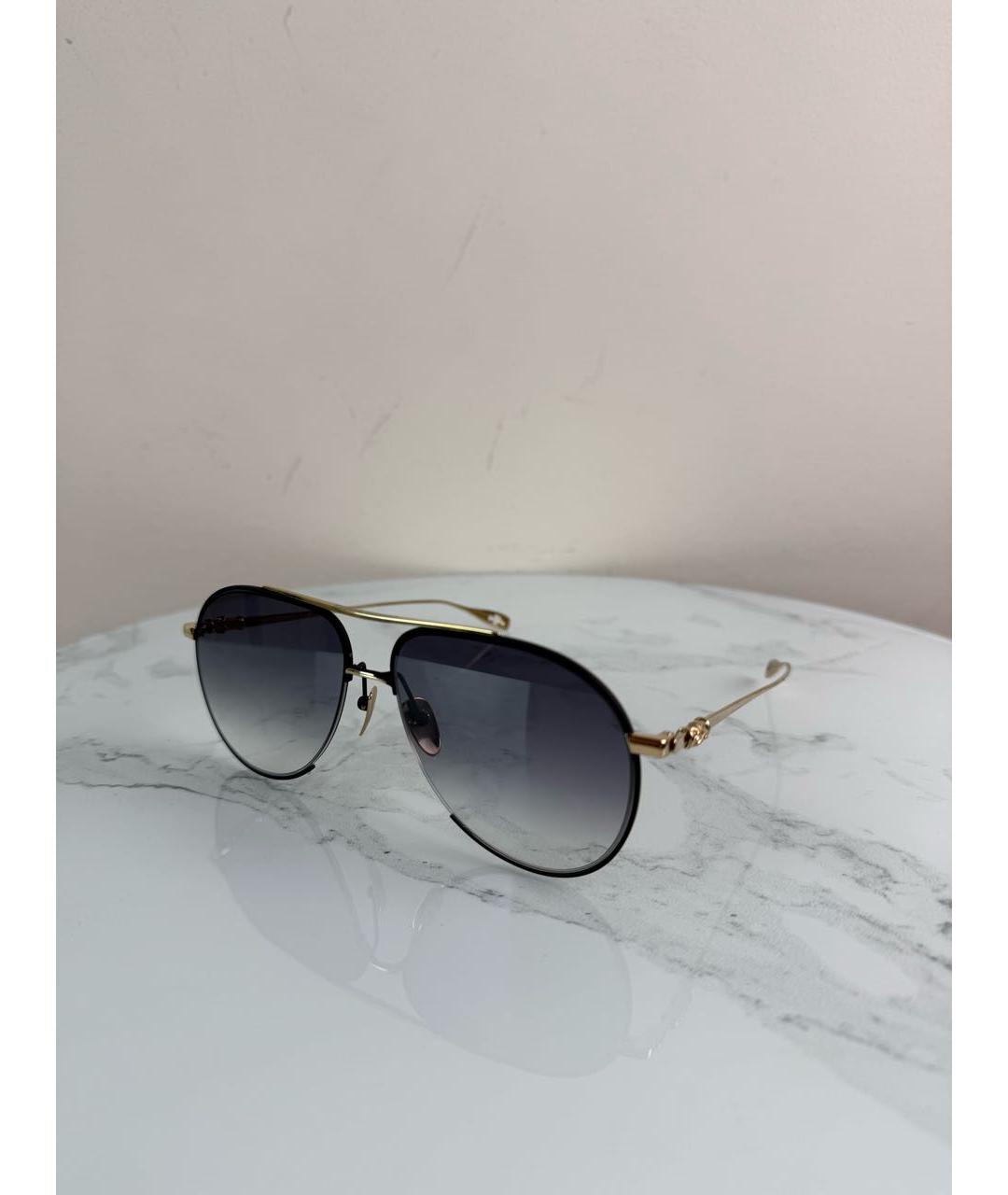 CHROME HEARTS Золотые металлические солнцезащитные очки, фото 7