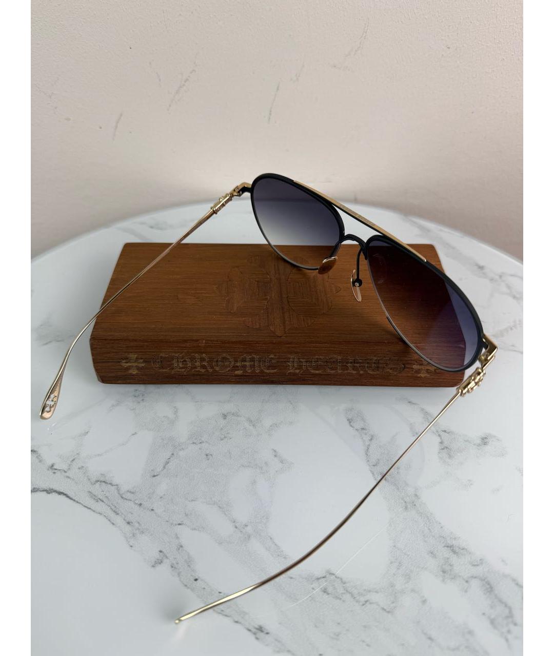 CHROME HEARTS Золотые металлические солнцезащитные очки, фото 5