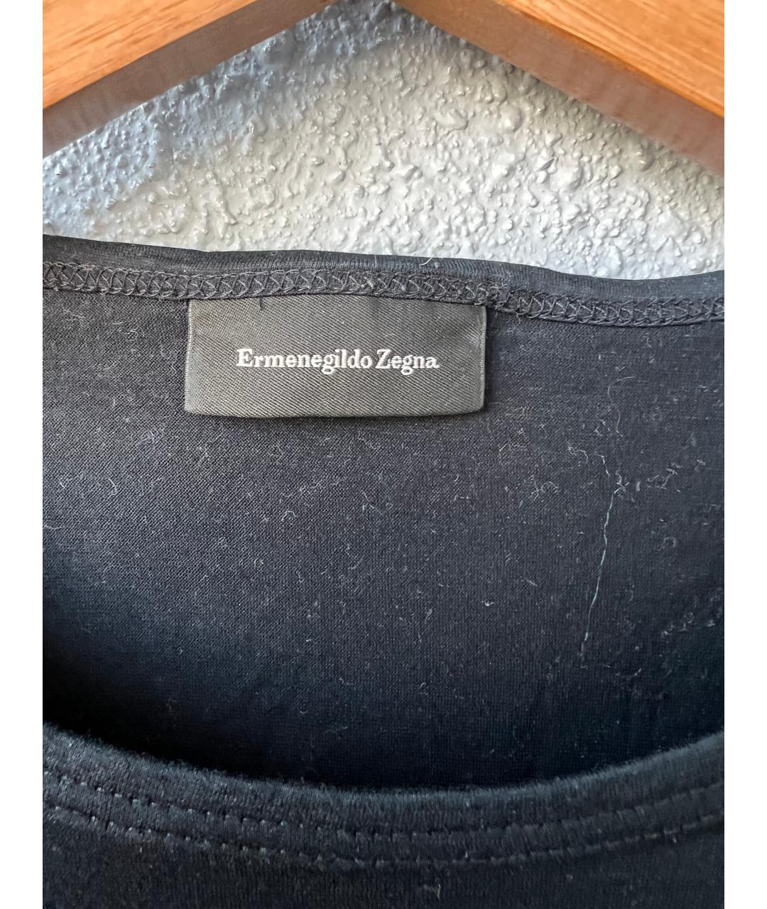 ERMENEGILDO ZEGNA XXX Черная хлопковая футболка, фото 3