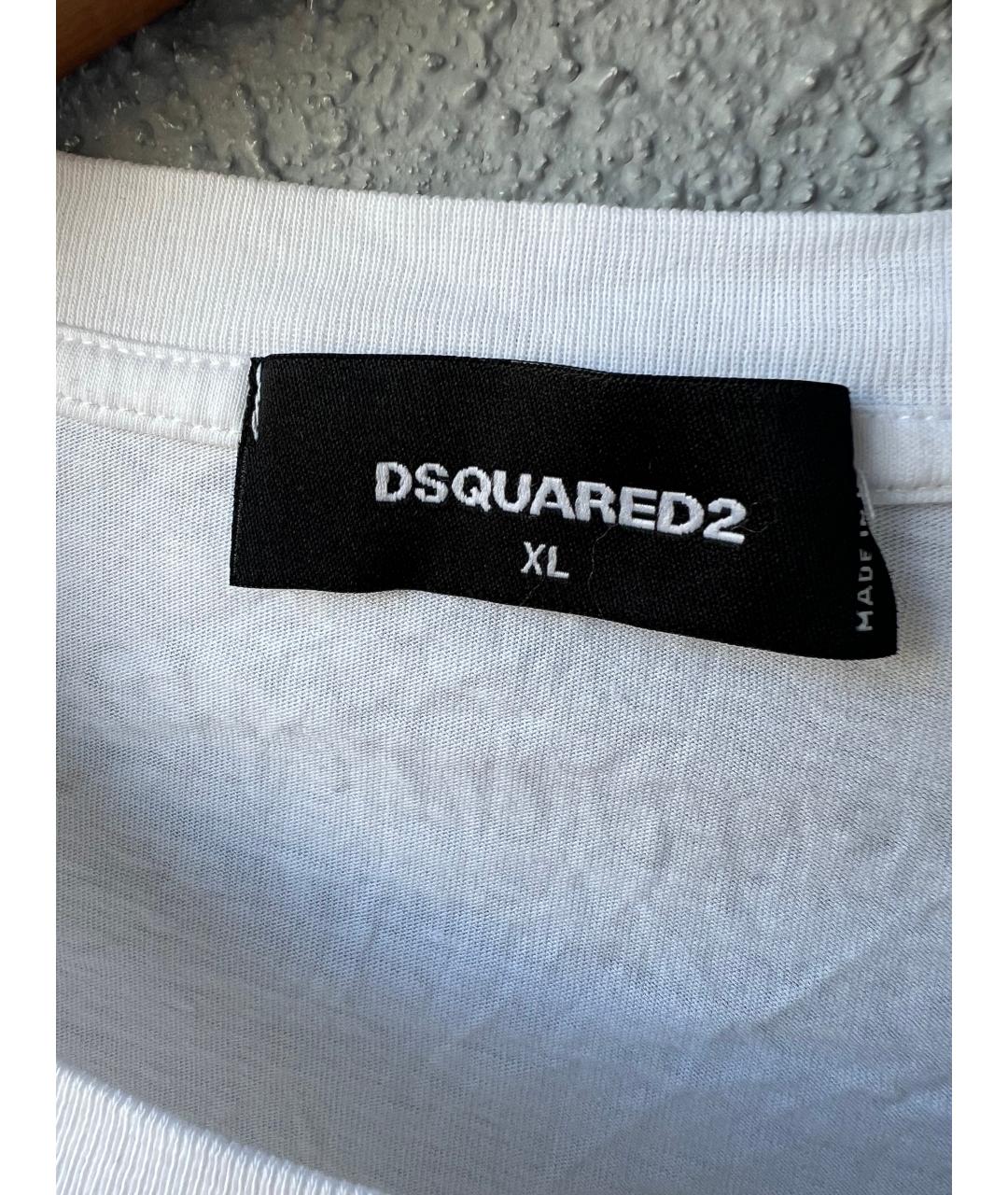 DSQUARED2 Белая хлопковая футболка, фото 4