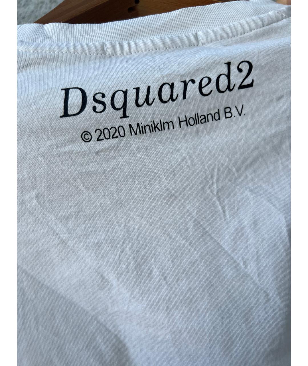 DSQUARED2 Белая хлопковая футболка, фото 7