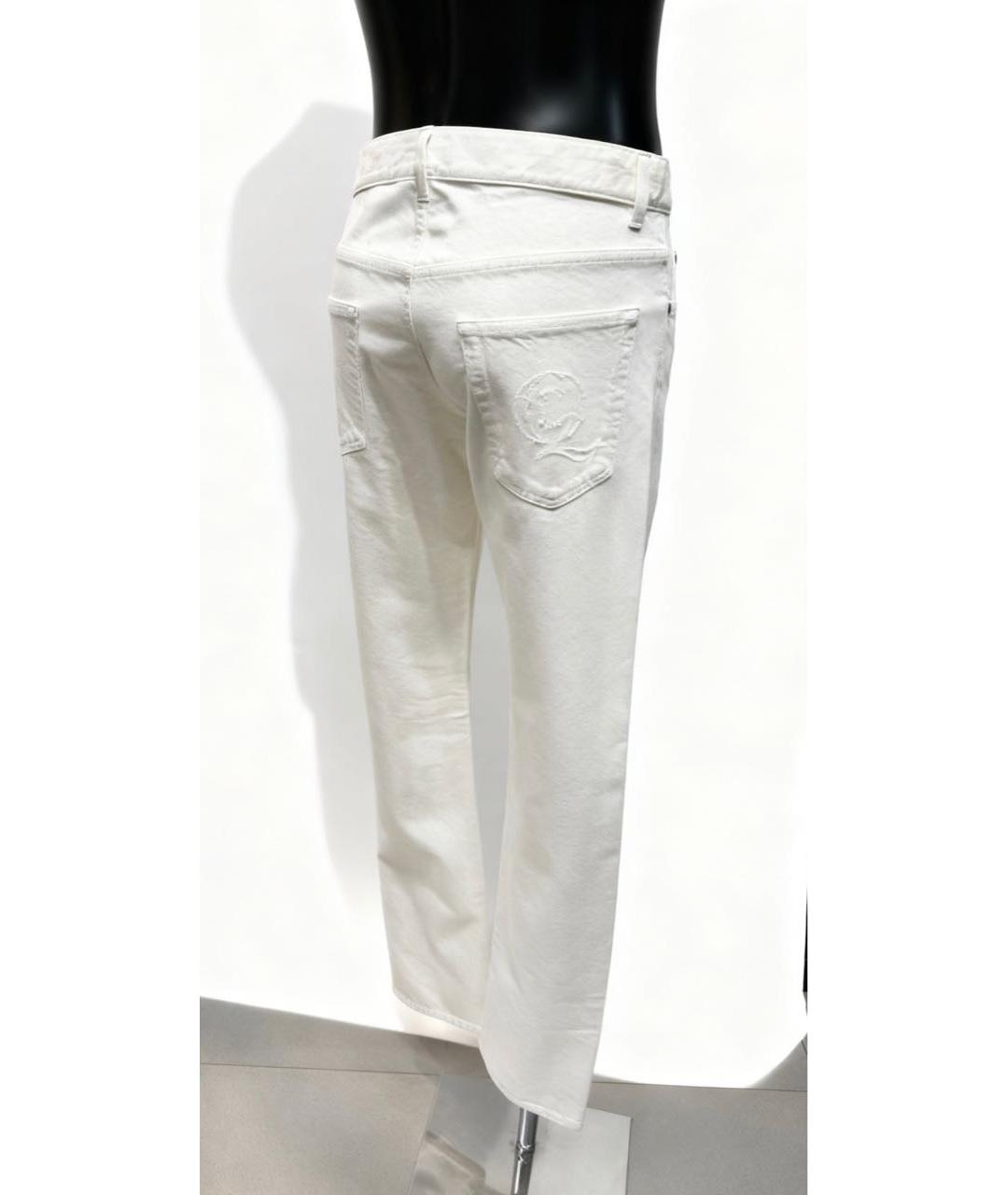 ALEXANDER MCQUEEN Белые хлопковые прямые джинсы, фото 2