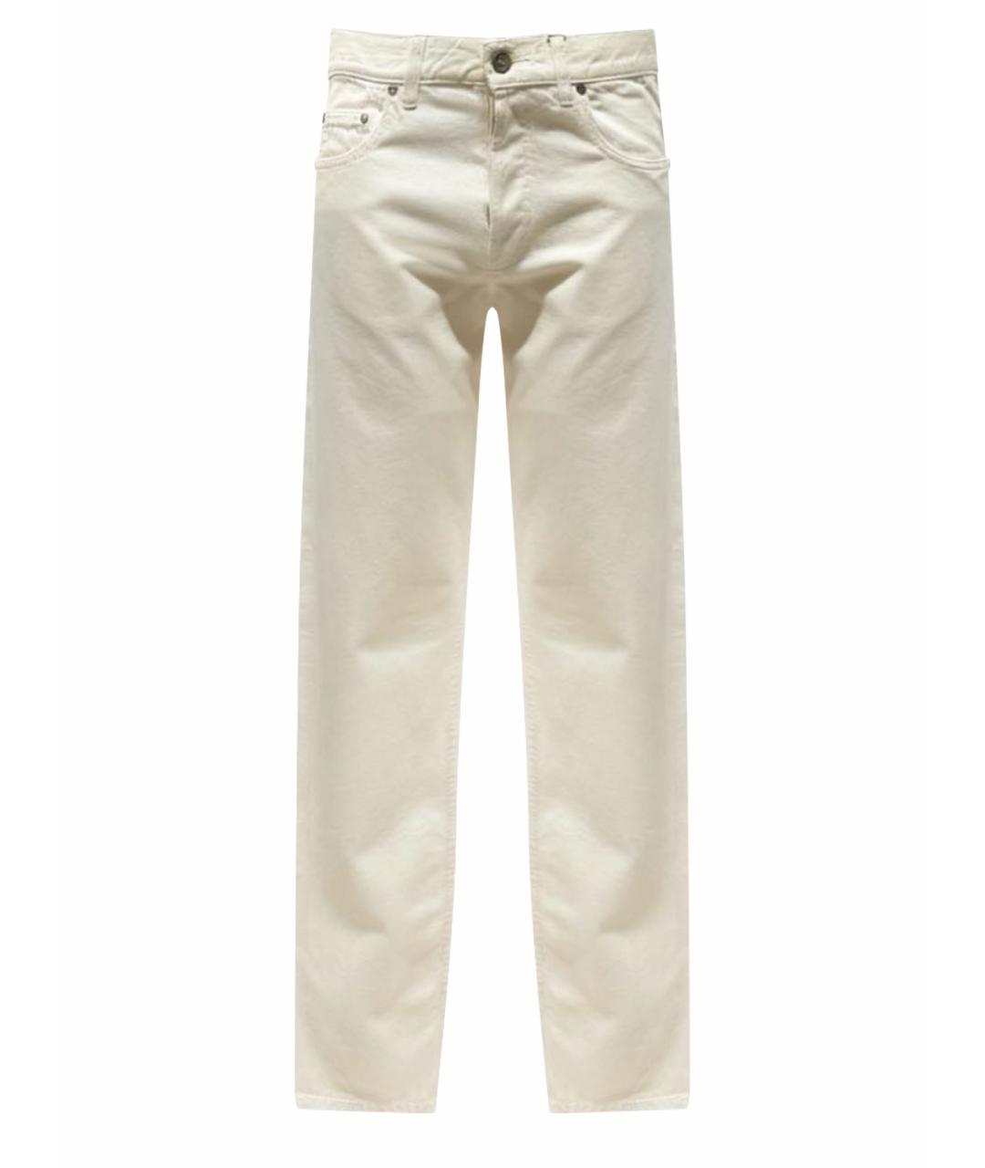 ALEXANDER MCQUEEN Белые хлопковые прямые джинсы, фото 1