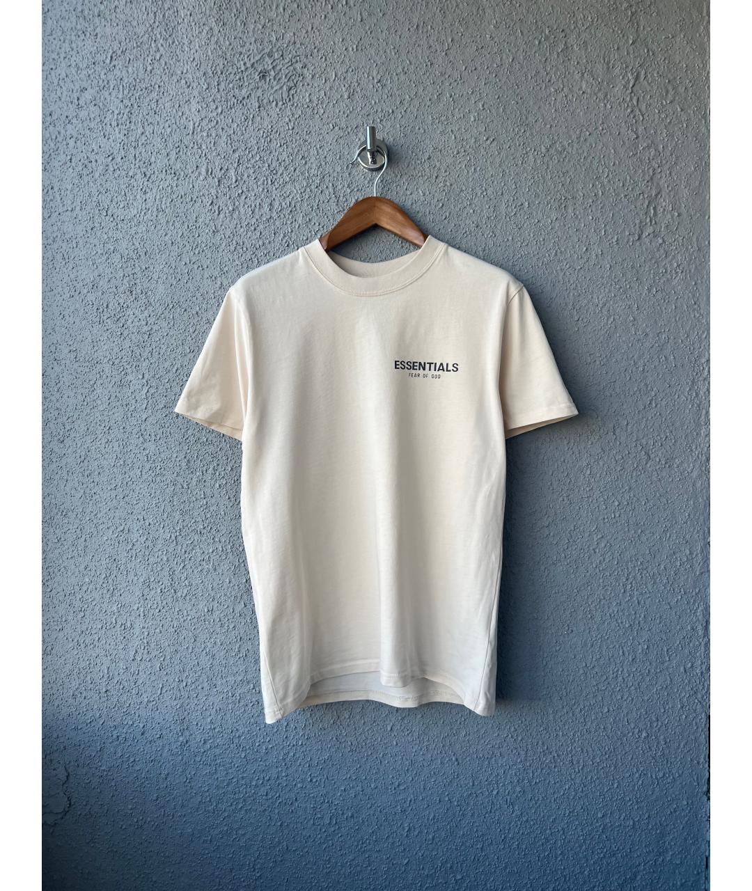 FEAR OF GOD ESSENTIALS Бежевая хлопковая футболка, фото 7
