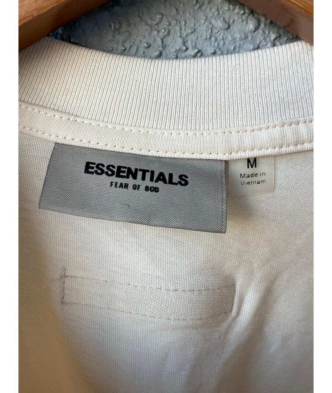 FEAR OF GOD ESSENTIALS Бежевая хлопковая футболка, фото 3