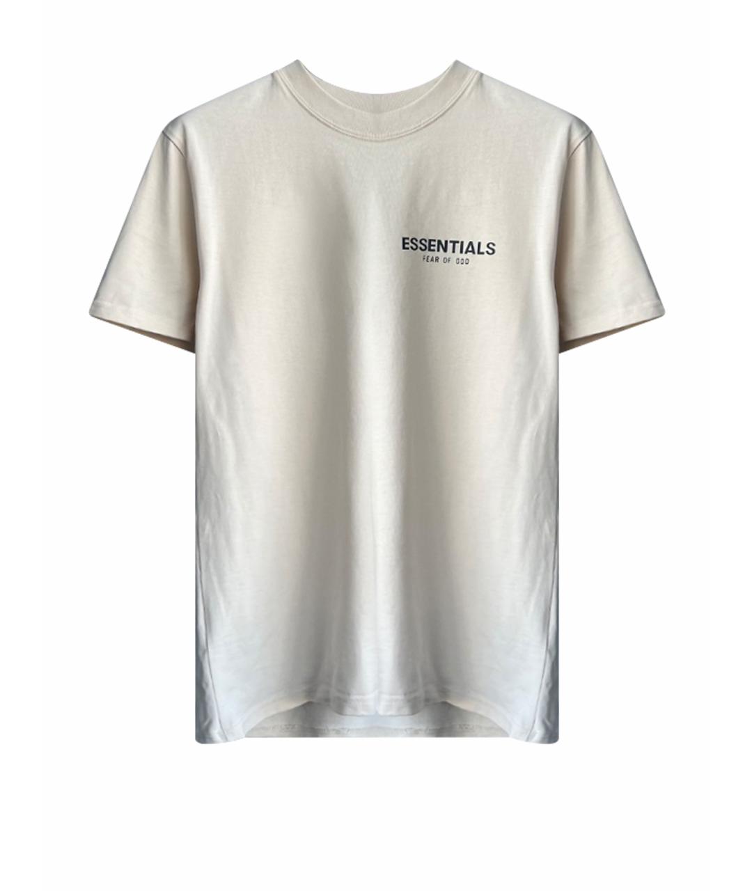 FEAR OF GOD ESSENTIALS Бежевая хлопковая футболка, фото 1