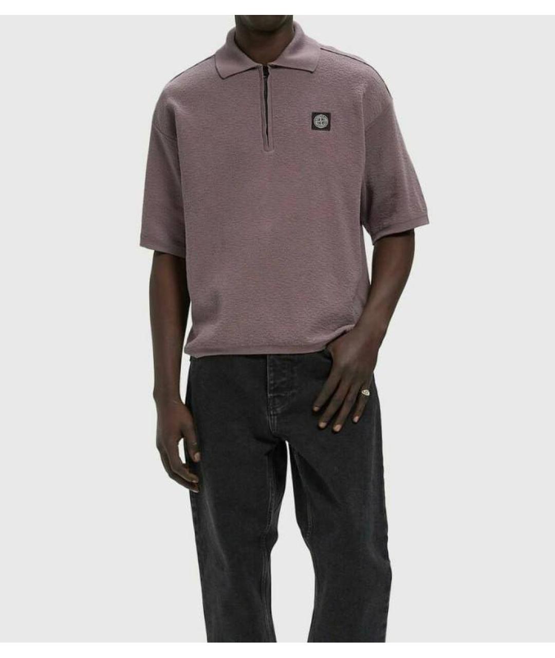 STONE ISLAND Фиолетовое поло с коротким рукавом, фото 5