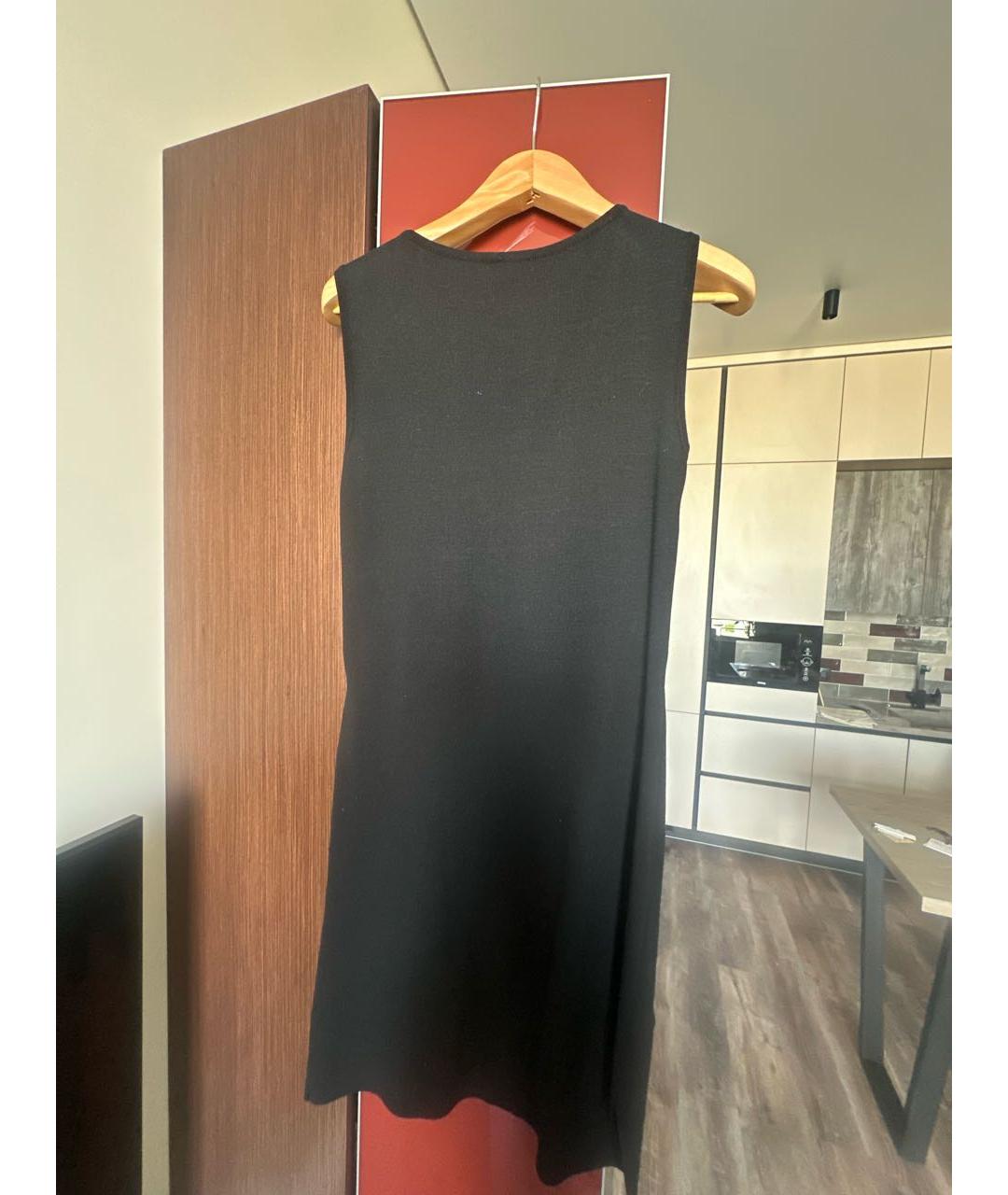 PINKO Черное вискозное повседневное платье, фото 2