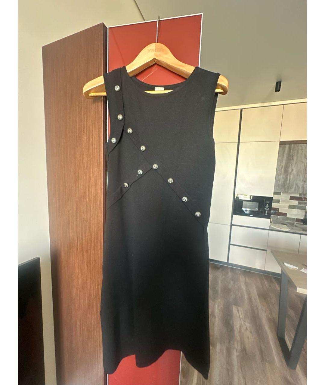PINKO Черное вискозное повседневное платье, фото 4